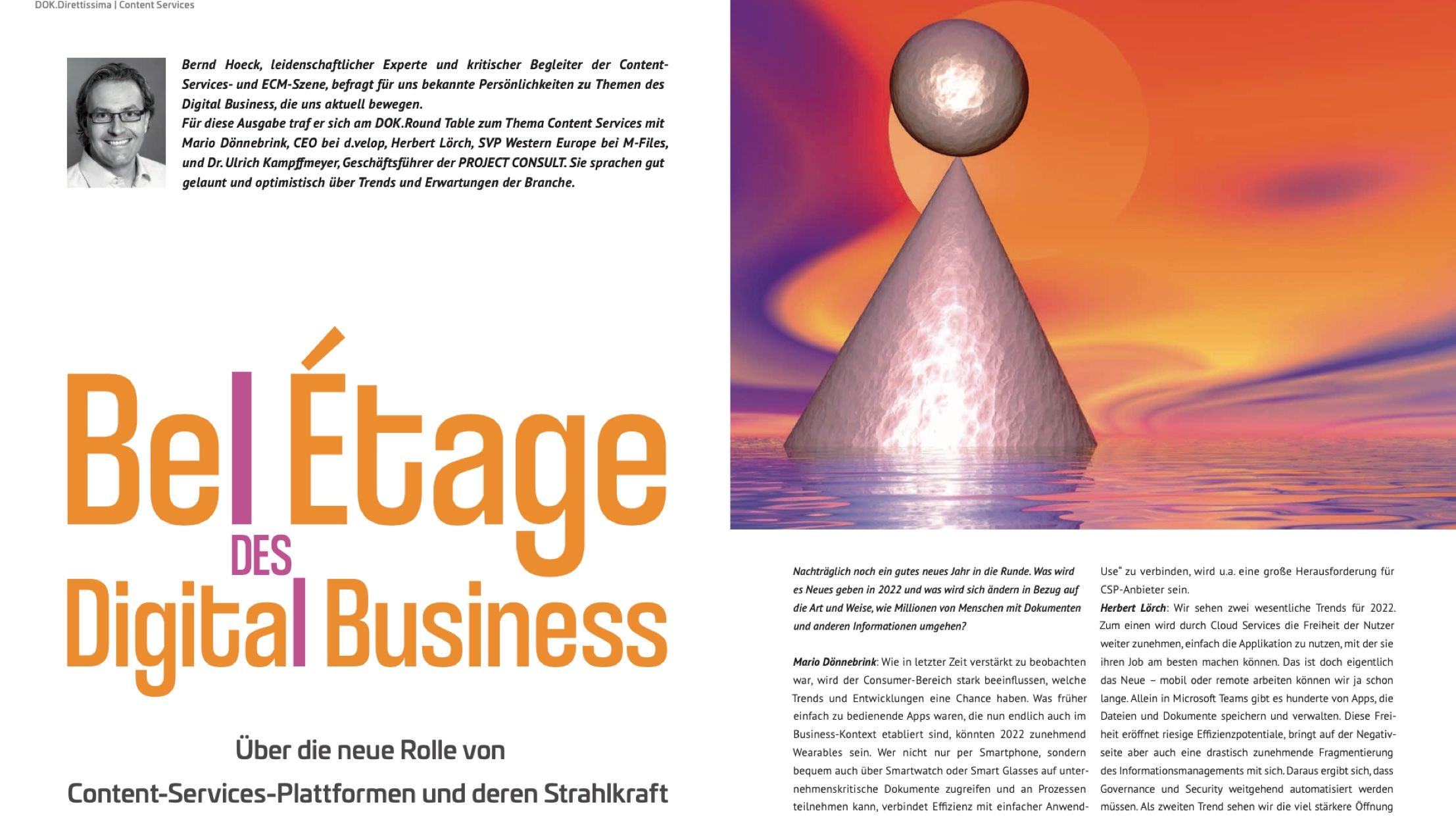 Artikel "Bel Etage des Digital Business" in DOK.Magazin